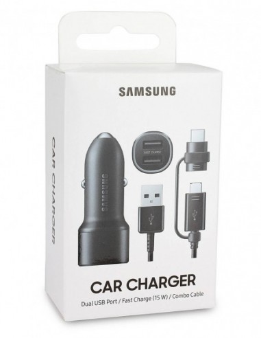 Samsung - Cargardor carga rápida Original 15W dual para coche