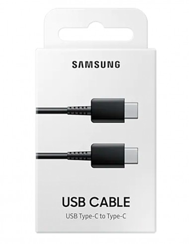 Samsung- Cable de datos Original Tipo C a Tipo C Negro