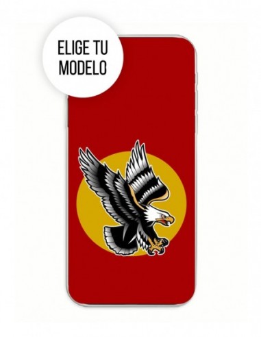 Funda Gel Silicona Animales - Aguila fondo Rojo